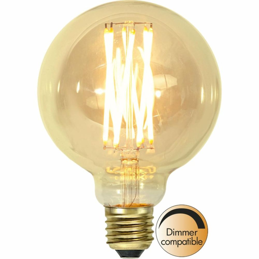 Ljuskällor |   Led-Lampa E27 Glob Vintage Gold, 3.7W Dimbar Ljuskällor Ljuskällor